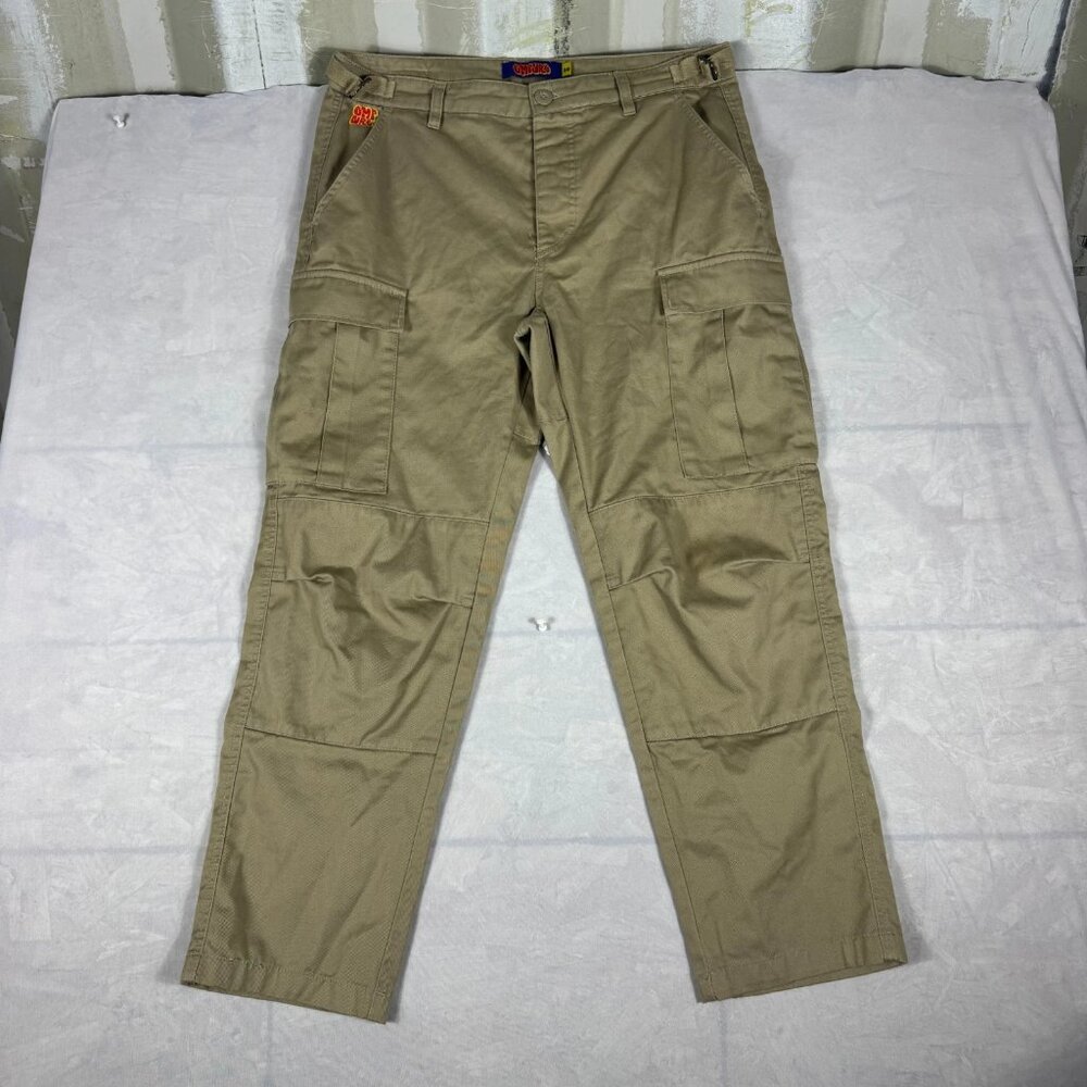 Empyre Cargo Pants Men's Khaki Adjustable Waist Utility Baggy Straight Leg 30
